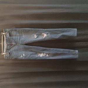 White House Black Market The Skinny Size 10 Blue with Sequin knees